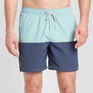 NWOT Goodfellow Two-Tone Swimsuit, 7” inseam, Sz L